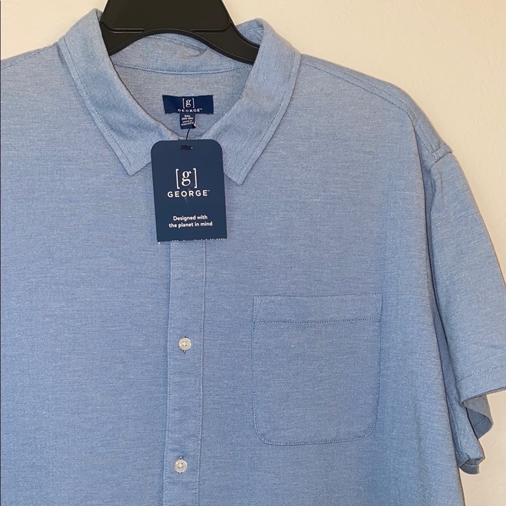George Men's Light Blue Button Down Shirt - Picture 2 of 6